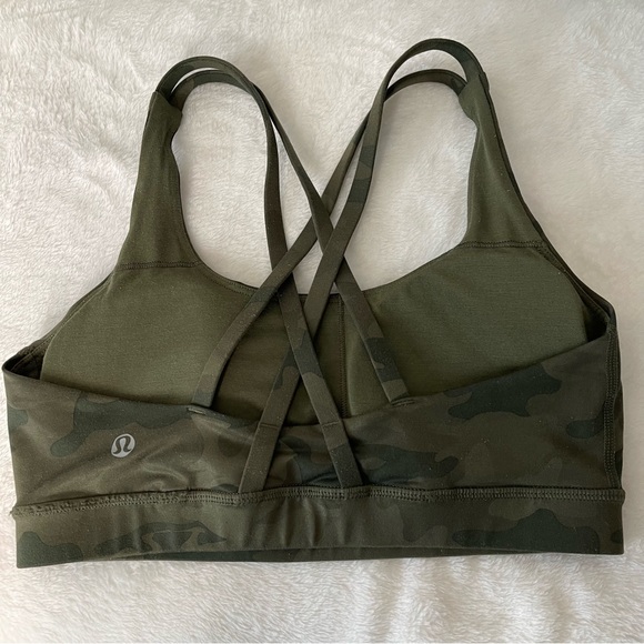 Lululemon Energy Bra Camo Fatigue Green Size 6 - Picture 12 of 14